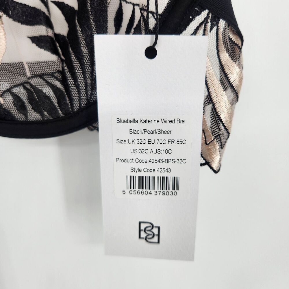 Bluebella 32C Black Pearl Sheer Katerine‎ Wired Bra NWT - Picture 5 of 7